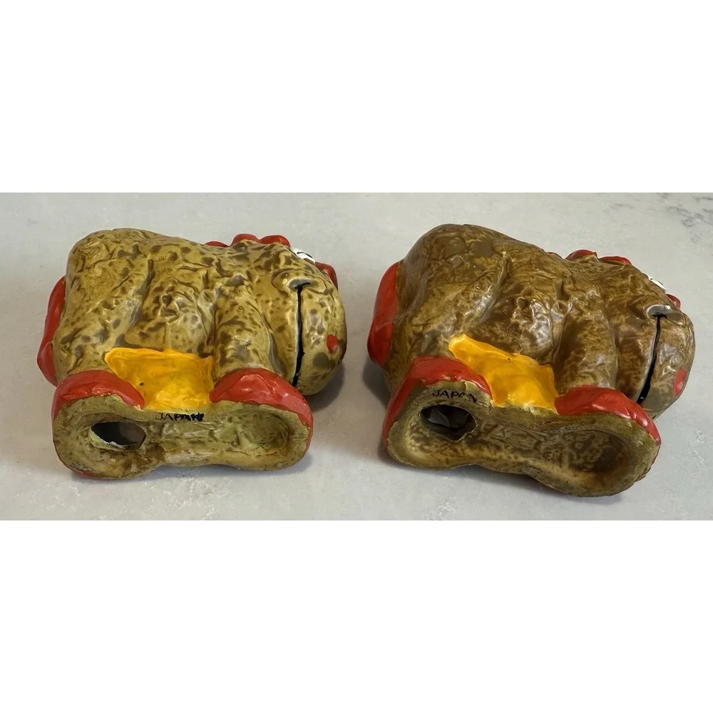 Vintage Shaggy Horse Pony Folk Art Salt‎ & Pepper Shakers Japan 1970's Funky MCM